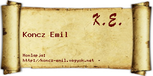 Koncz Emil névjegykártya