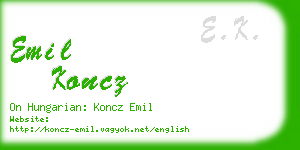 emil koncz business card